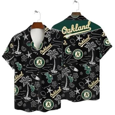 Oakland Athletics Black Tropic Hawaiian Shirt Unisex T-shirt, Sweatshirt, Hoodie, Long Sleeve Tee - T-Shirt, Sweatshirt, Hoodie