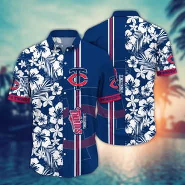 Minnesota Twins Tropical Blossom Hawaiian Shirt Unisex T-shirt, Sweatshirt, Hoodie, Long Sleeve Tee - T-Shirt, Sweatshirt, Hoodie