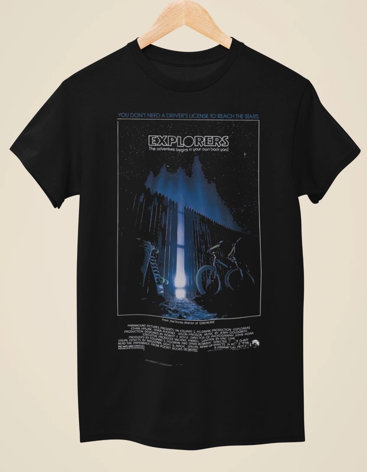 Explorers - Movie Poster inspired Unisex Black T-Shirt Unisex T-shirt, Sweatshirt, Hoodie, Long Sleeve Tee - T-Shirt, Sweatshirt, Hoodie