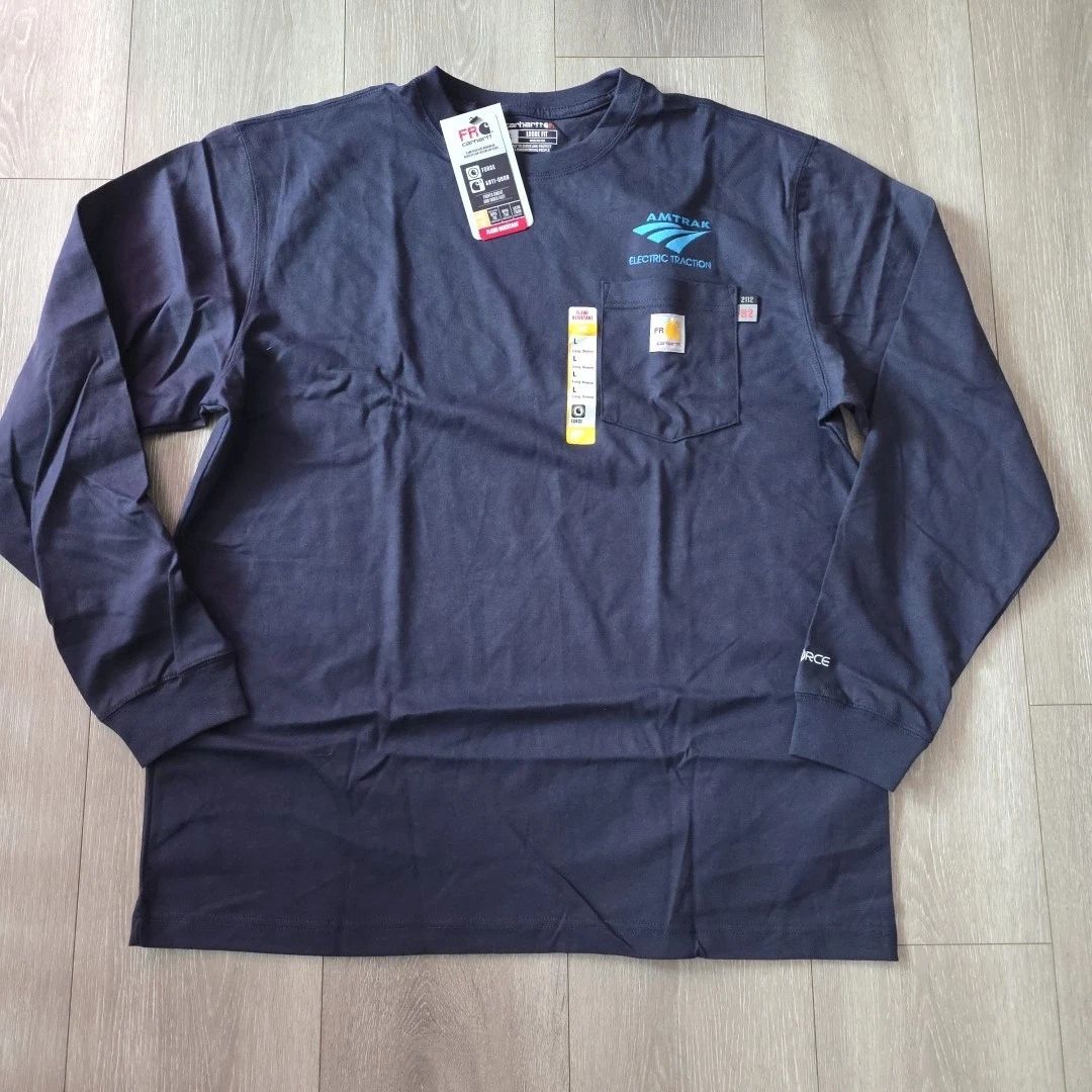 Carhartt FR Force Dearborn Loose LS T-Shirt Navy BLUE Size L Unisex T-shirt, Sweatshirt, Hoodie, Long Sleeve Tee - T-Shirt, Sweatshirt, Hoodie