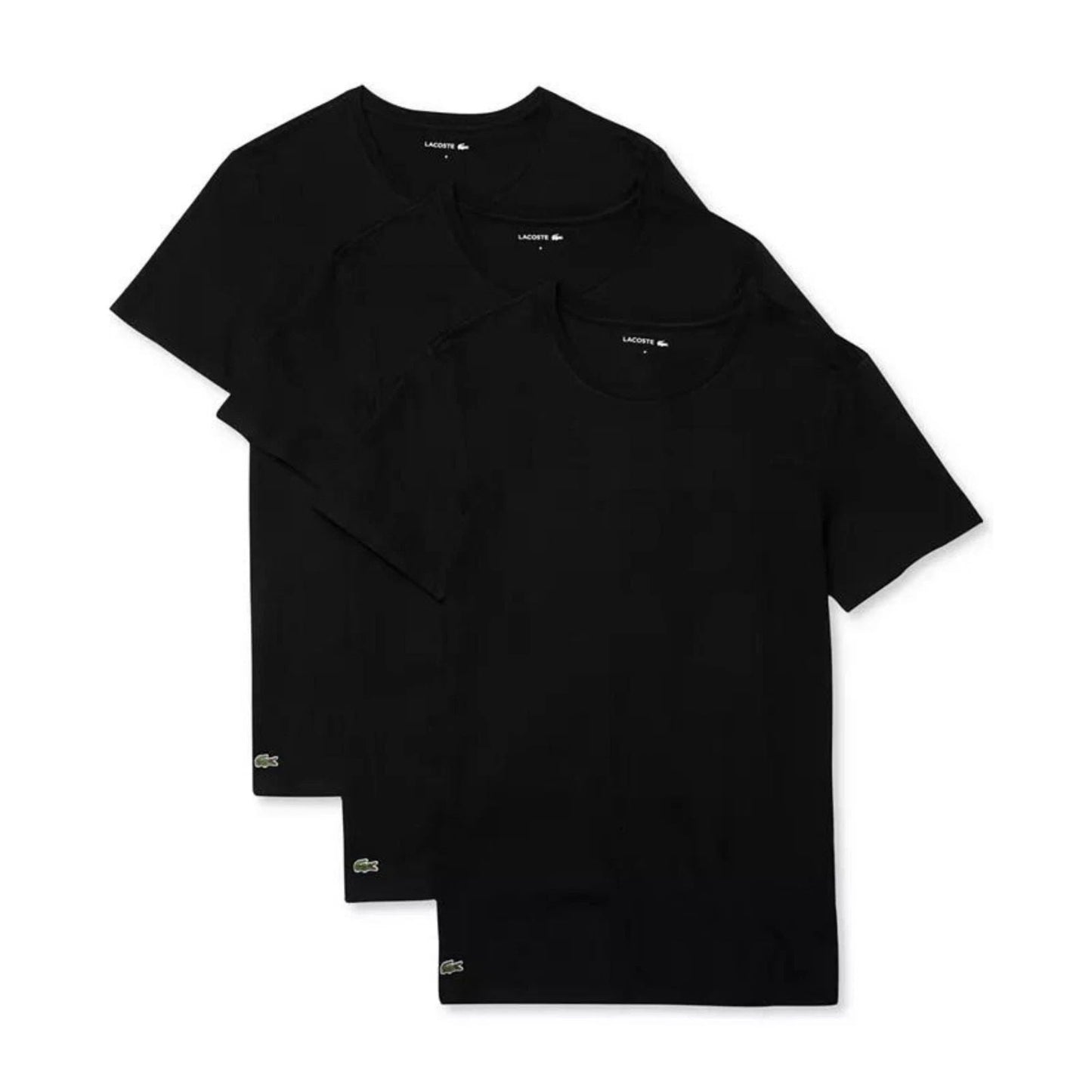 Lacoste - 3-Pack Crew Neck Slim Fit T-shirts (Black) Unisex T-shirt, Sweatshirt, Hoodie, Long Sleeve Tee - T-Shirt, Sweatshirt, Hoodie