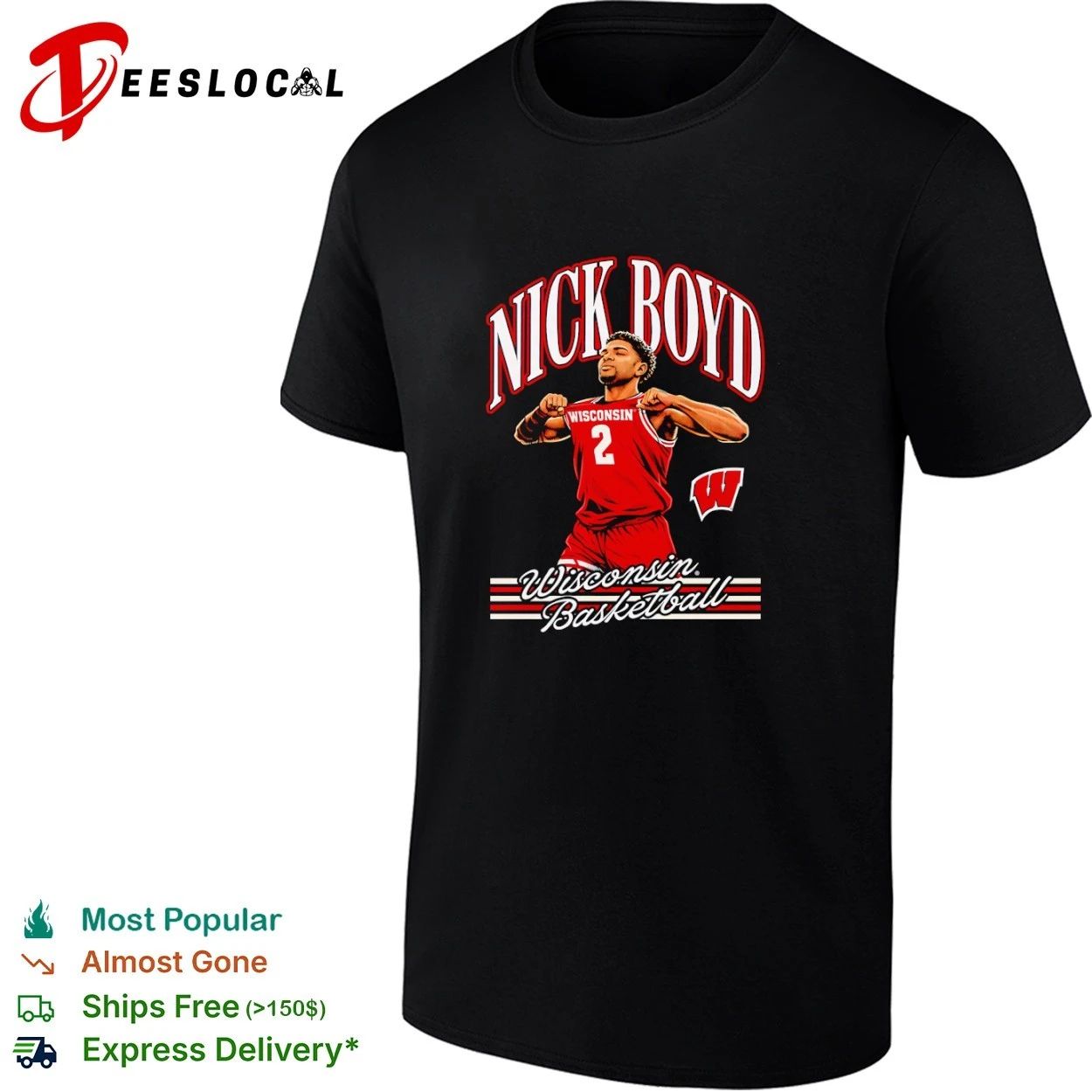 Nick Boyd Wisconsin Badgers Basketball T-shirt Unisex T-shirt, Sweatshirt, Hoodie, Long Sleeve Tee - T-Shirt, Sweatshirt, Hoodie