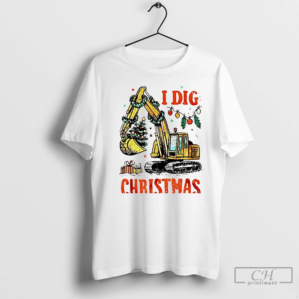 Premium Excavator I Dig Christmas Tree Vintage Christmas T Shirts Unisex T-shirt, Sweatshirt, Hoodie, Long Sleeve Tee - T-Shirt, Sweatshirt, Hoodie