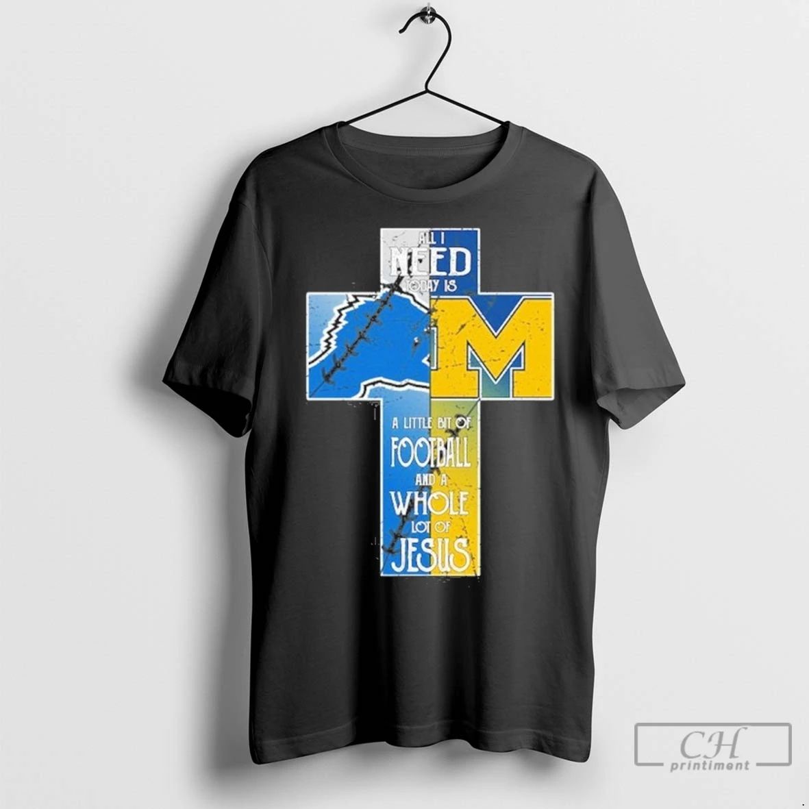Premium All I Need Today Is A Little Bit Of Lions And Wolverines A Whole Unisex T-shirt, Sweatshirt, Hoodie, Long Sleeve Tee - T-Shirt, Sweatshirt, Hoodie