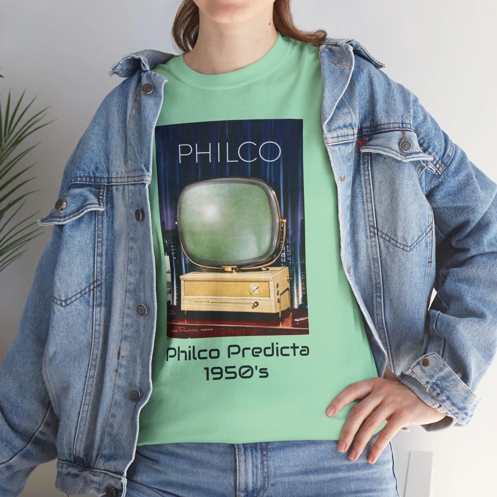 Philco Predicta Television Tee, Vintage Mid Century Modern Shirt, Unisex Cotton Unisex T-shirt, Sweatshirt, Hoodie, Long Sleeve Tee - T-Shirt, Sweatshirt, Hoodie