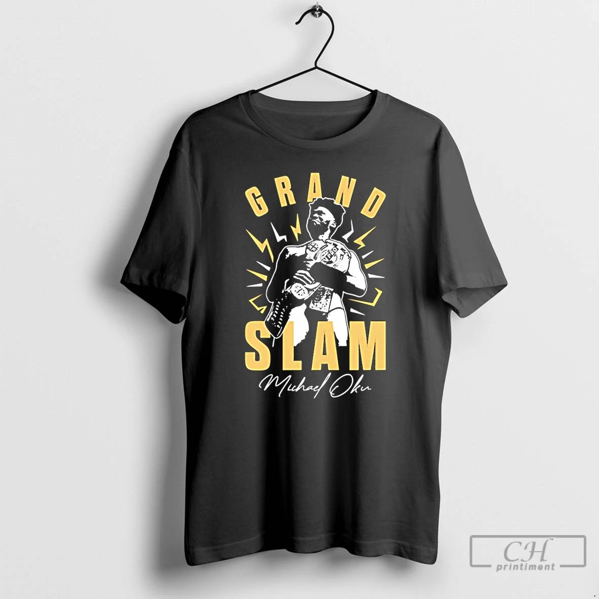 Premium Michael Oku Grand Slam Wrestling T Shirts Unisex T-shirt, Sweatshirt, Hoodie, Long Sleeve Tee - T-Shirt, Sweatshirt, Hoodie