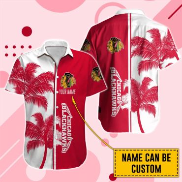 Chicago Blackhawks Palm Paradise Custom Hawaiian Shirt Unisex T-shirt, Sweatshirt, Hoodie, Long Sleeve Tee - T-Shirt, Sweatshirt, Hoodie