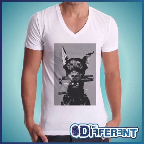 T-shirt V Neck Dog Pistol Dog Gun The Happiness Is Have My-Shirt New Unisex T-shirt, Sweatshirt, Hoodie, Long Sleeve Tee - T-Shirt, Sweatshirt, Hoodie