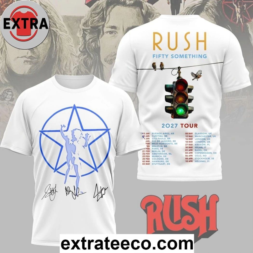 Original Rush Fifty Something 2027 Tour Signature Two Sided T-Shirt Unisex T-shirt, Sweatshirt, Hoodie, Long Sleeve Tee - T-Shirt, Sweatshirt, Hoodie