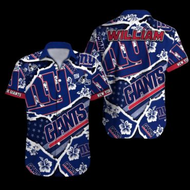 Personalized New York Giants Retro Floral Hawaiian Shirt Unisex T-shirt, Sweatshirt, Hoodie, Long Sleeve Tee - T-Shirt, Sweatshirt, Hoodie