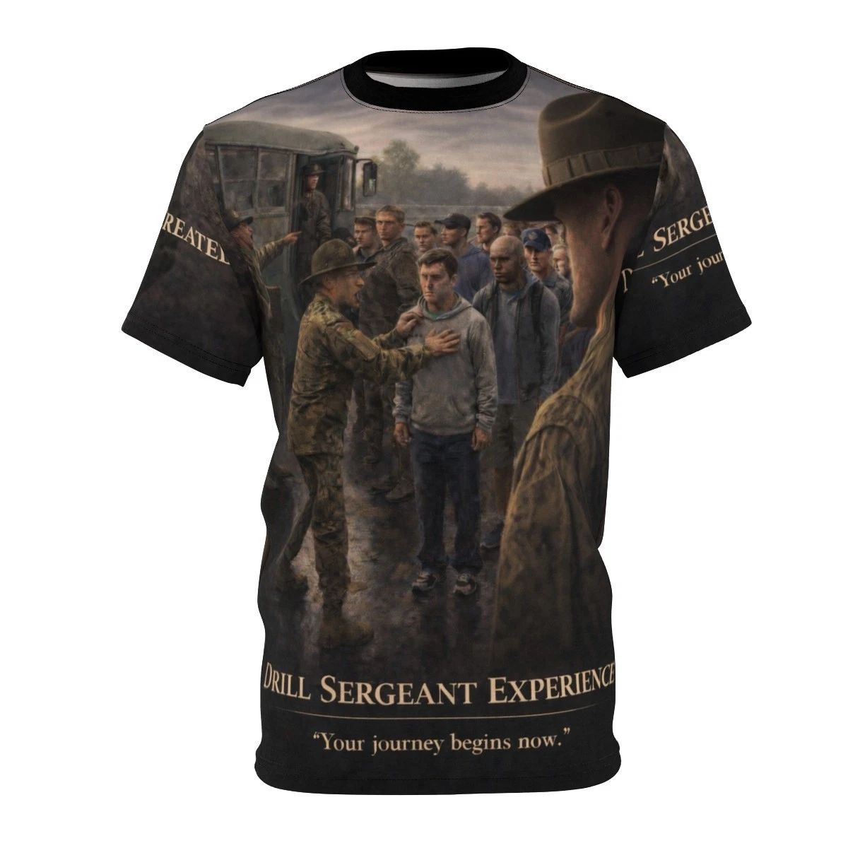 AOP - Drill Sergeant All-Over Print Tee - Turning Civilians into Soldiers Basic Unisex T-shirt, Sweatshirt, Hoodie, Long Sleeve Tee - T-Shirt, Sweatshirt, Hoodie