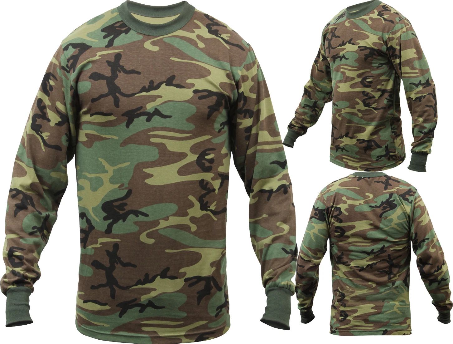 Tactical Long Sleeve Camo Tee Mens Woodland Camouflage Military Army T-Shirt Unisex T-shirt, Sweatshirt, Hoodie, Long Sleeve Tee - T-Shirt, Sweatshirt, Hoodie