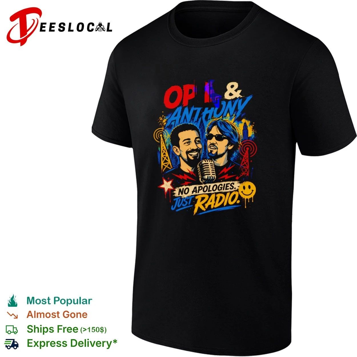 Opie and Anthony No Apologies Just Radio T-shirt Unisex T-shirt, Sweatshirt, Hoodie, Long Sleeve Tee - T-Shirt, Sweatshirt, Hoodie