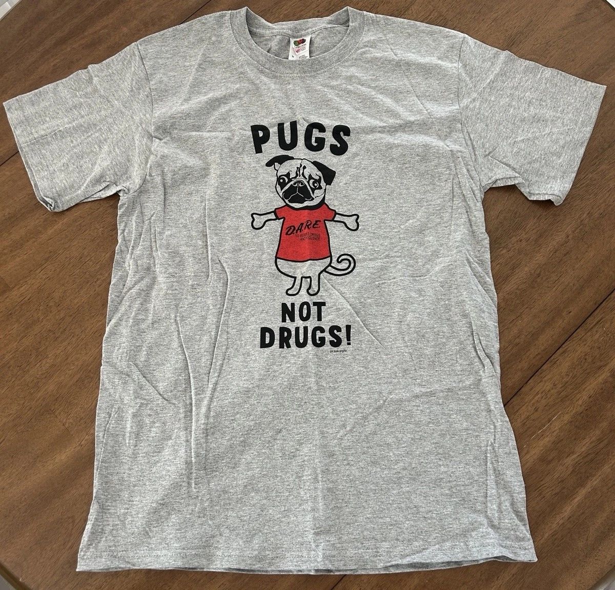 DARE Drugs Not Pugs T-Shirt Various Sizes New Old Stock Drug Education Vintage Unisex T-shirt, Sweatshirt, Hoodie, Long Sleeve Tee - T-Shirt, Sweatshirt, Hoodie