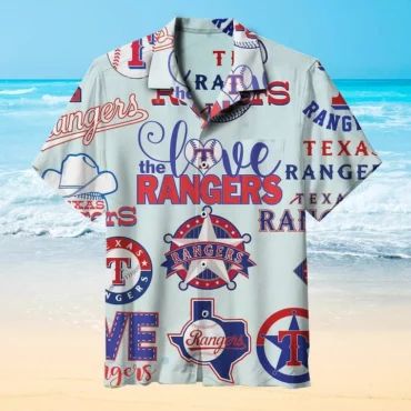 Texas Rangers Summer Breeze Hawaiian Shirt Unisex T-shirt, Sweatshirt, Hoodie, Long Sleeve Tee - T-Shirt, Sweatshirt, Hoodie