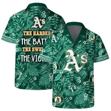 Oakland Athletics Tropical Victory Hawaiian Shirt Unisex T-shirt, Sweatshirt, Hoodie, Long Sleeve Tee - T-Shirt, Sweatshirt, Hoodie
