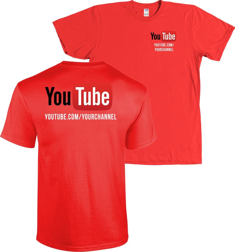 YouTube Channel CUSTOM URL Shirt Front & Back Print - MORE COLORS Unisex T-shirt, Sweatshirt, Hoodie, Long Sleeve Tee - T-Shirt, Sweatshirt, Hoodie