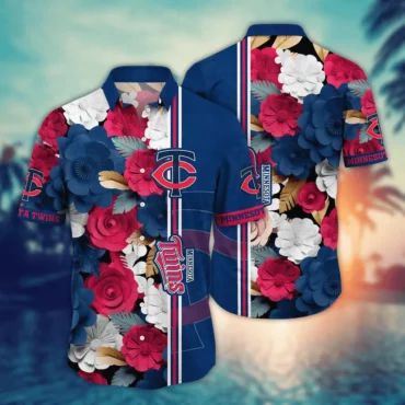 Minnesota Twins Floral Pride Hawaiian Shirt Unisex T-shirt, Sweatshirt, Hoodie, Long Sleeve Tee - T-Shirt, Sweatshirt, Hoodie