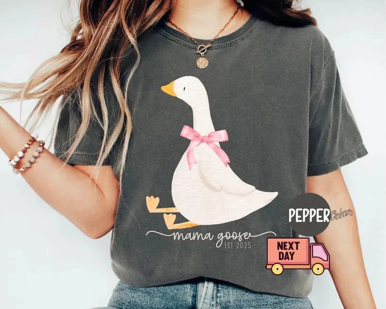 Coquette Mama Goose Comfort Tee Cute Mom Shirt Gift Unisex T-shirt, Sweatshirt, Hoodie, Long Sleeve Tee - T-Shirt, Sweatshirt, Hoodie