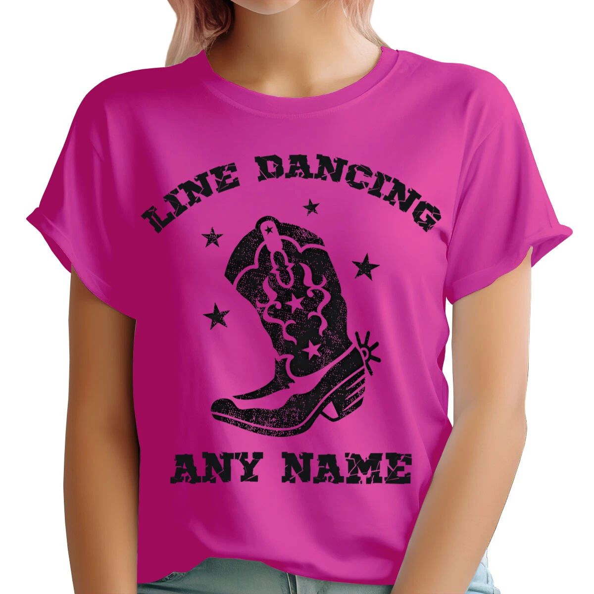 Personalised Any Name Line Dancing Hat And Boot Custom Womens T-Shirts #TA-195 Unisex T-shirt, Sweatshirt, Hoodie, Long Sleeve Tee - T-Shirt, Sweatshirt, Hoodie