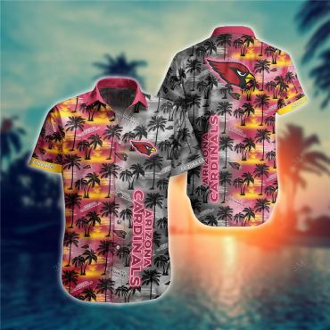 Arizona Cardinals Sunset Palms Hawaiian Shirt Unisex T-shirt, Sweatshirt, Hoodie, Long Sleeve Tee - T-Shirt, Sweatshirt, Hoodie