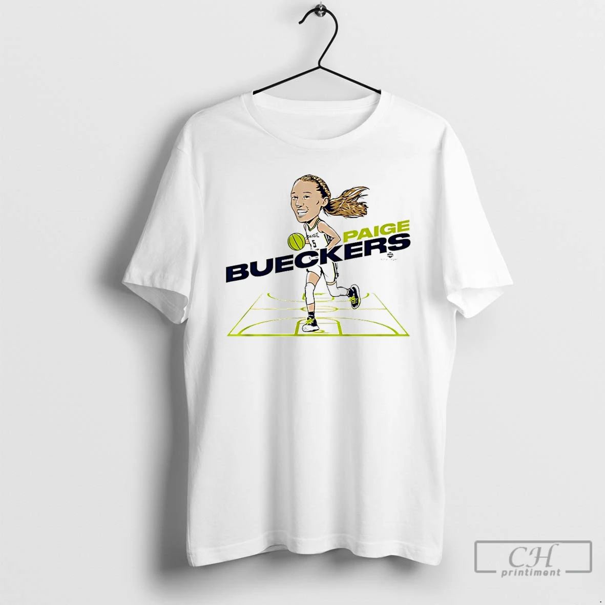Premium Paige Bueckers Dallas Wings Caricature 2025 T Shirts Unisex T-shirt, Sweatshirt, Hoodie, Long Sleeve Tee - T-Shirt, Sweatshirt, Hoodie