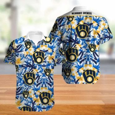 Milwaukee Brewers Blue Breeze Hawaiian Shirt Unisex T-shirt, Sweatshirt, Hoodie, Long Sleeve Tee - T-Shirt, Sweatshirt, Hoodie
