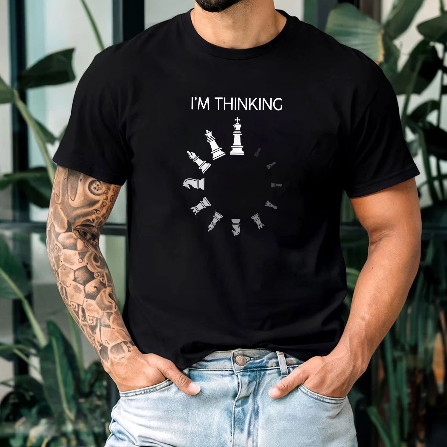 I'm Thinking About Chess T-Shirt for Men Women Funny Chess Player Gift Tee Unisex T-shirt, Sweatshirt, Hoodie, Long Sleeve Tee - T-Shirt, Sweatshirt, Hoodie