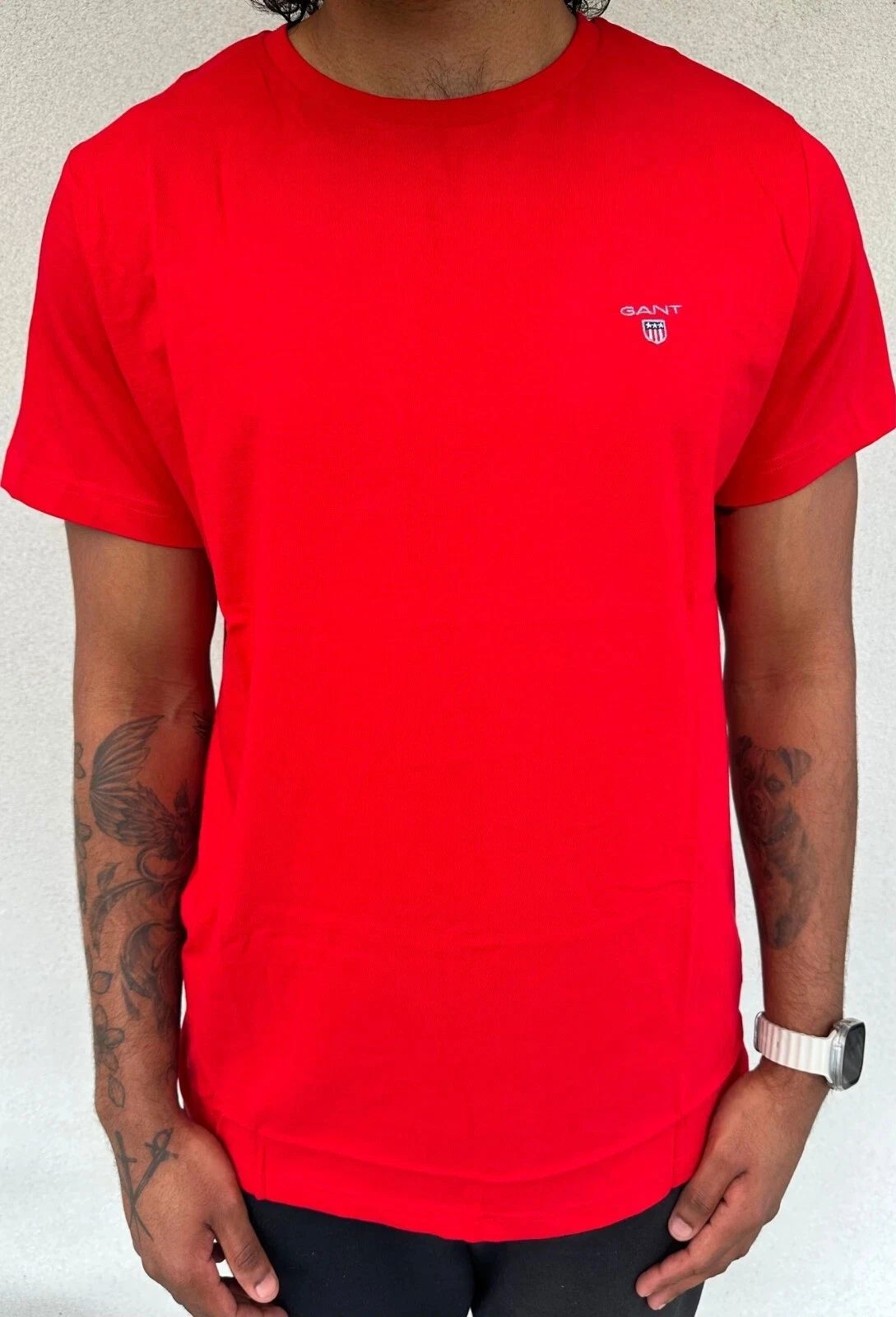 GANT Mens Crew Neck T-Shirt Red Regular Fit Cotton Casual Tee Unisex T-shirt, Sweatshirt, Hoodie, Long Sleeve Tee - T-Shirt, Sweatshirt, Hoodie