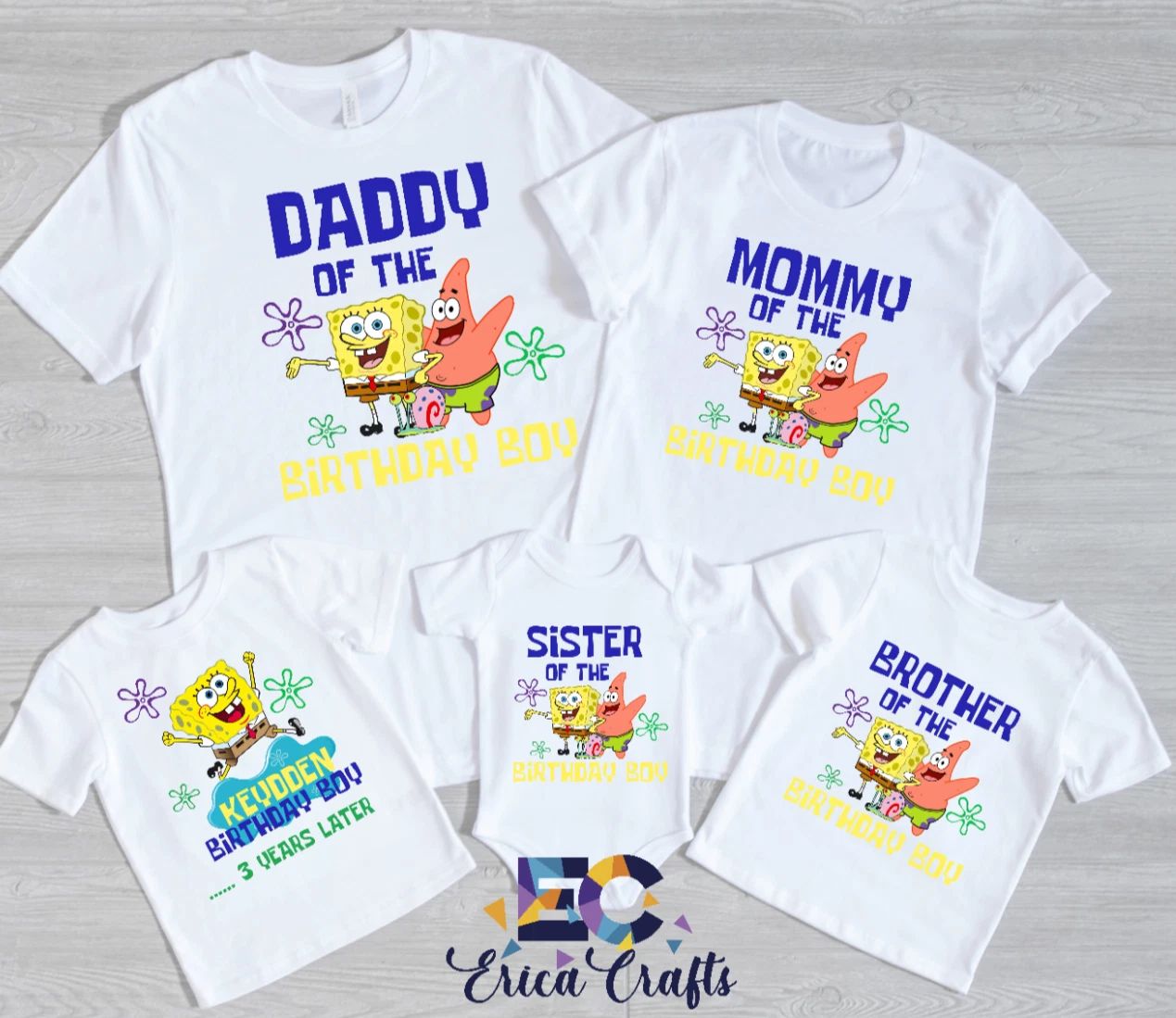 SpongeBob  Personalized Birthday Shirt, Personalized Family SpongeBob Unisex T-shirt, Sweatshirt, Hoodie, Long Sleeve Tee - T-Shirt, Sweatshirt, Hoodie