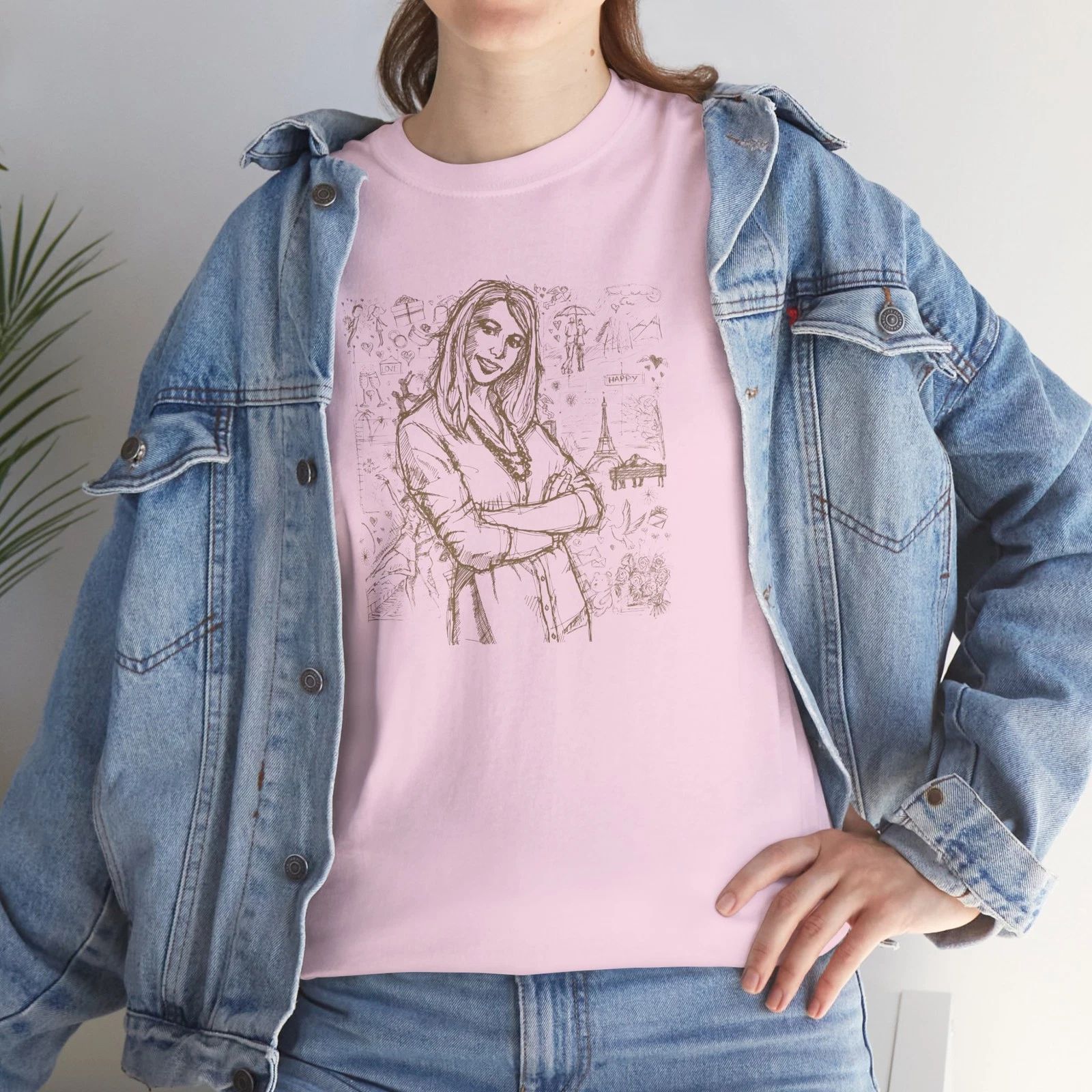 Sketched Confident Woman Tee | Minimal Line Art Portrait Unisex T-shirt, Sweatshirt, Hoodie, Long Sleeve Tee - T-Shirt, Sweatshirt, Hoodie