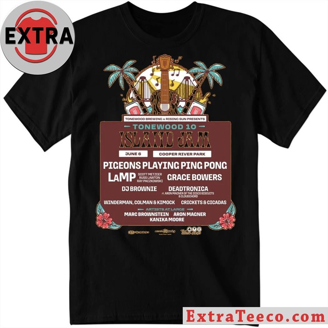 Poster for Tonewood 10 Island Jam, a music festival celebrating the 10th anniversary of Tonewood Brewing Shirt - T-Shirt, Sweatshirt, Hoodie