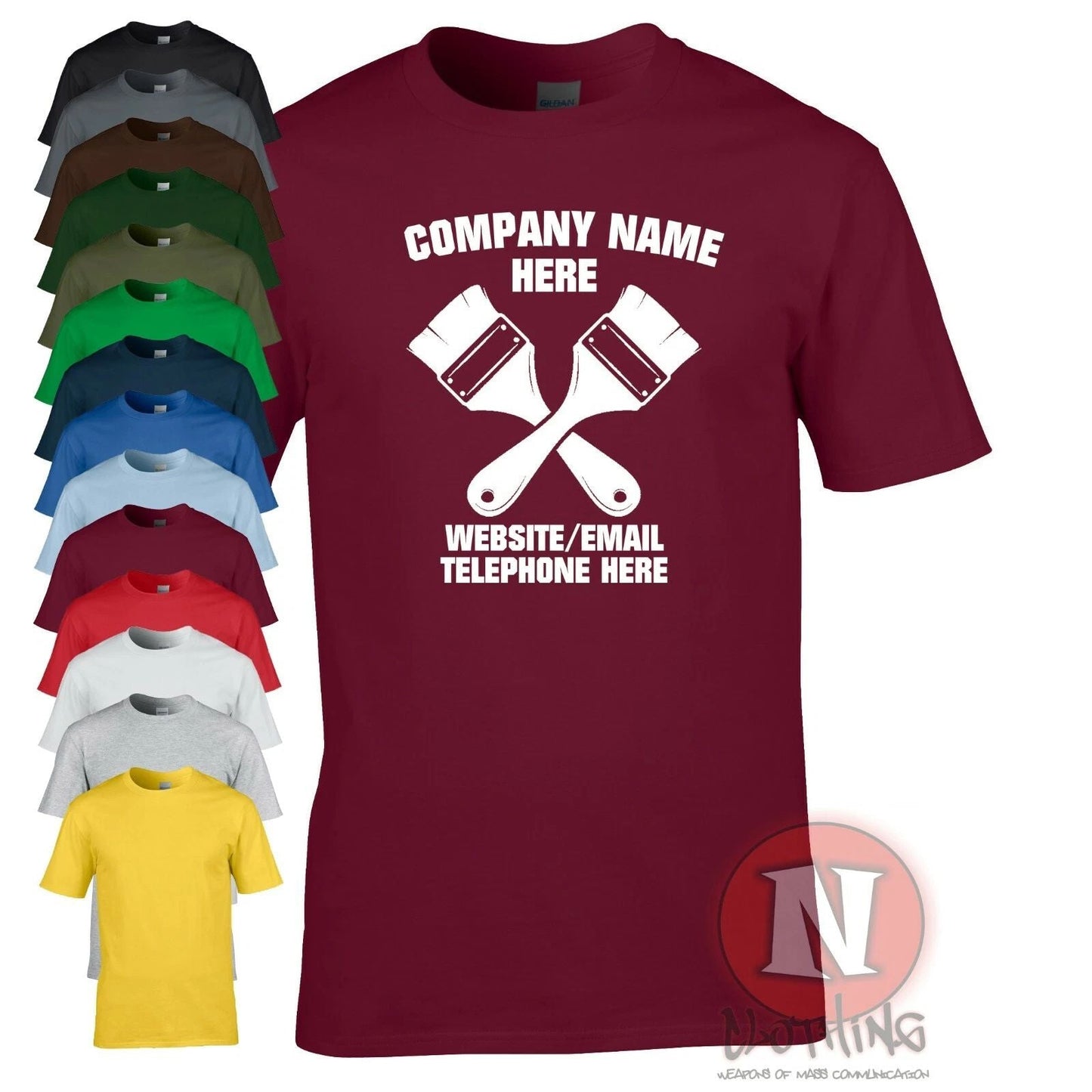Decorators house painters t-shirt custom personalise your company details Unisex T-shirt, Sweatshirt, Hoodie, Long Sleeve Tee - T-Shirt, Sweatshirt, Hoodie