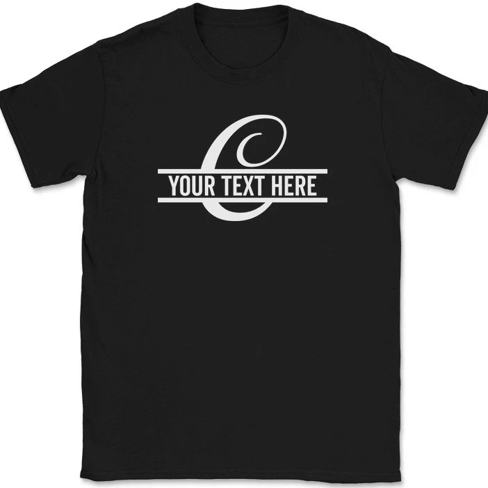 Letter C Monogram Your Text Here Custom T-Shirt Personalize Family Tee Unisex T-shirt, Sweatshirt, Hoodie, Long Sleeve Tee - T-Shirt, Sweatshirt, Hoodie