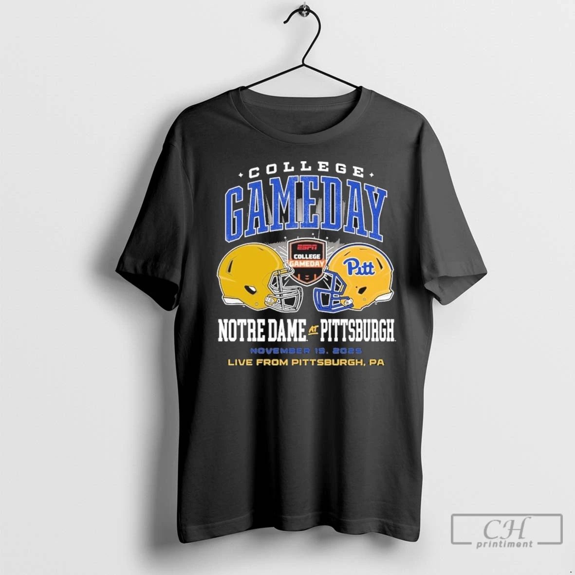 Premium Pitt Panthers College Gameday Vs Notre Dame Helmet 2025 Unisex T-shirt, Sweatshirt, Hoodie, Long Sleeve Tee - T-Shirt, Sweatshirt, Hoodie