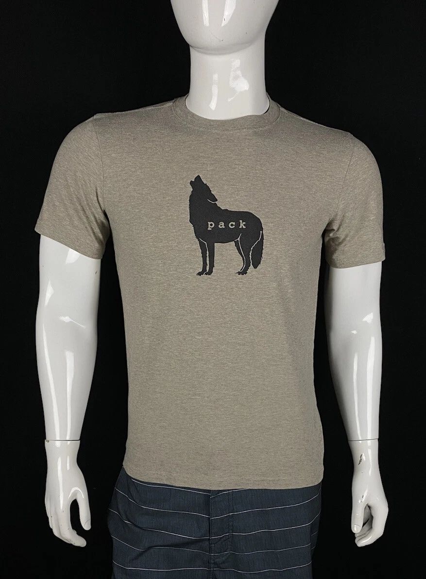 prAna Wolf Pack Graphic Fair Trade Beige T-Shirt Organic Cotton Blend, Small Unisex T-shirt, Sweatshirt, Hoodie, Long Sleeve Tee - T-Shirt, Sweatshirt, Hoodie