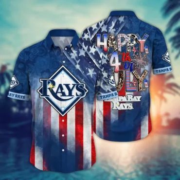 Tampa Bay Rays 4th of July Celebration Hawaiian Shirt Unisex T-shirt, Sweatshirt, Hoodie, Long Sleeve Tee - T-Shirt, Sweatshirt, Hoodie