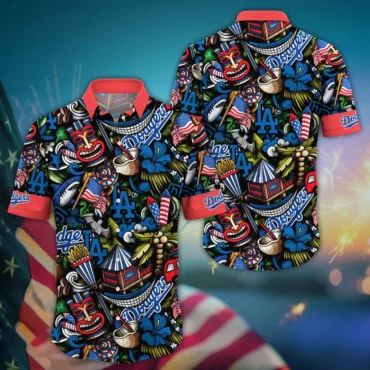 Los Angeles Dodgers Tiki Celebration Hawaiian Shirt Unisex T-shirt, Sweatshirt, Hoodie, Long Sleeve Tee - T-Shirt, Sweatshirt, Hoodie