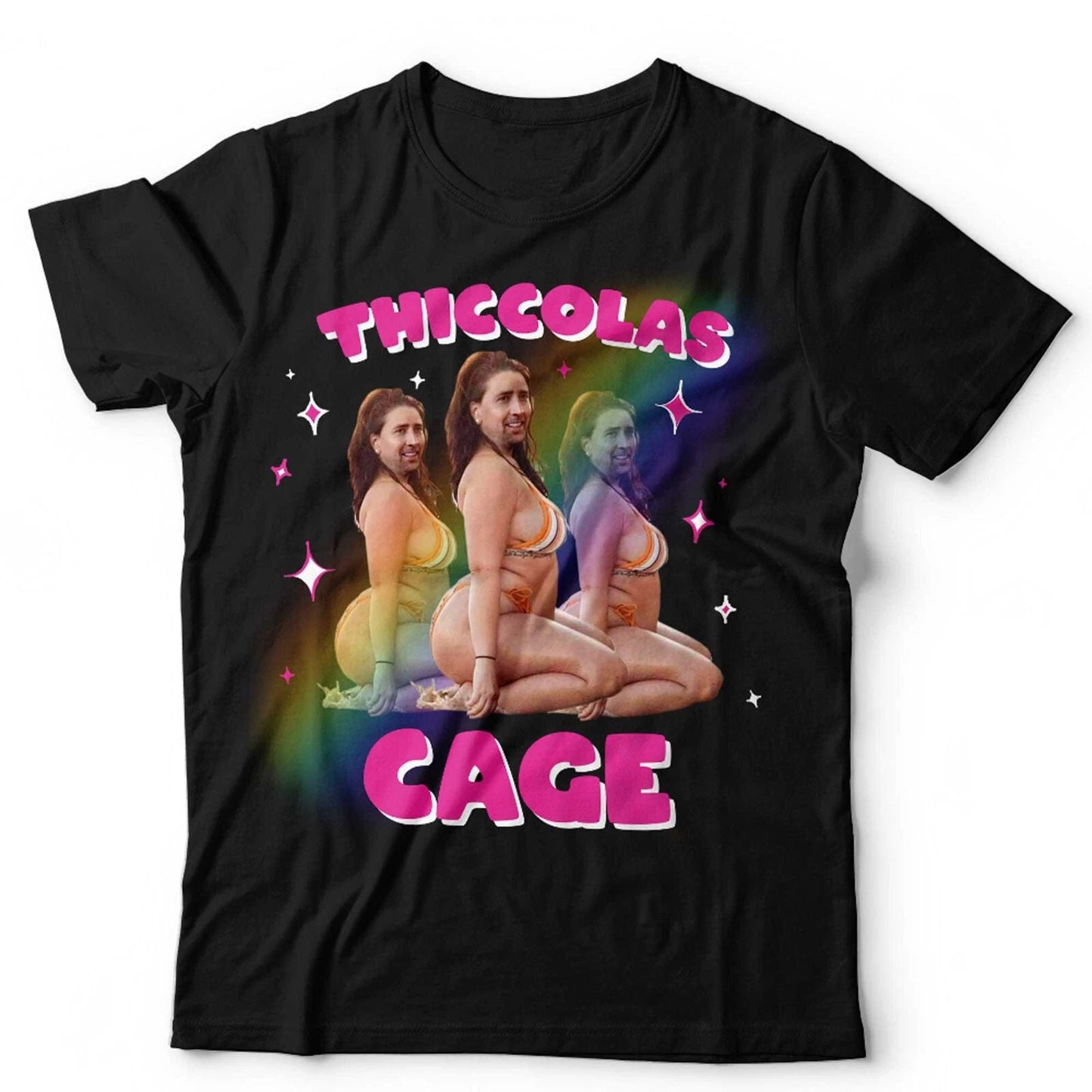 Thiccolas Cage Unisex T Shirt Weird Funny Meme Nicolas Movie Lover Vintage Retro Unisex T-shirt, Sweatshirt, Hoodie, Long Sleeve Tee - T-Shirt, Sweatshirt, Hoodie