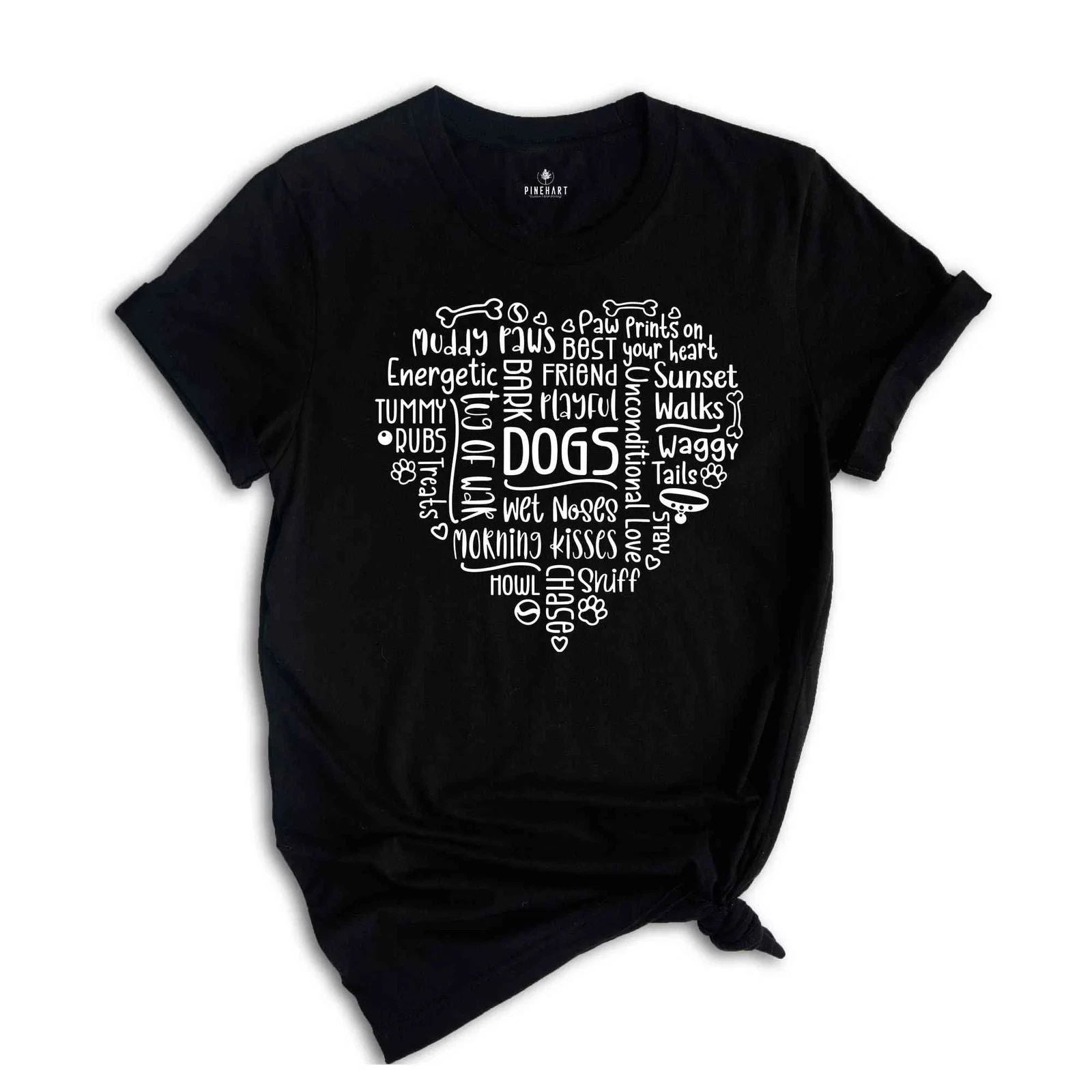 Dogs Shirt, Animal Shirt, Dog Lover Shirt, Heart Shirt, Trendy Mom shirt, Cute D Unisex T-shirt, Sweatshirt, Hoodie, Long Sleeve Tee - T-Shirt, Sweatshirt, Hoodie