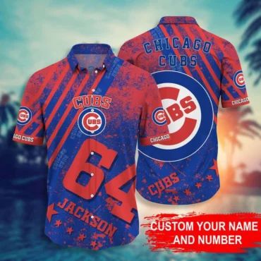 Chicago Cubs Custom Champion Hawaiian Shirt Unisex T-shirt, Sweatshirt, Hoodie, Long Sleeve Tee - T-Shirt, Sweatshirt, Hoodie
