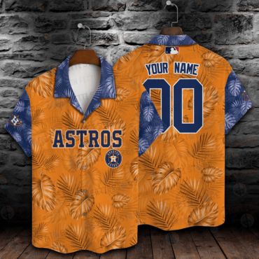 Houston Astros Palm Breeze Custom Hawaiian Shirt Unisex T-shirt, Sweatshirt, Hoodie, Long Sleeve Tee - T-Shirt, Sweatshirt, Hoodie