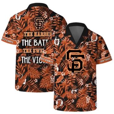 San Francisco Giants Palm Paradise Hawaiian Shirt Unisex T-shirt, Sweatshirt, Hoodie, Long Sleeve Tee - T-Shirt, Sweatshirt, Hoodie