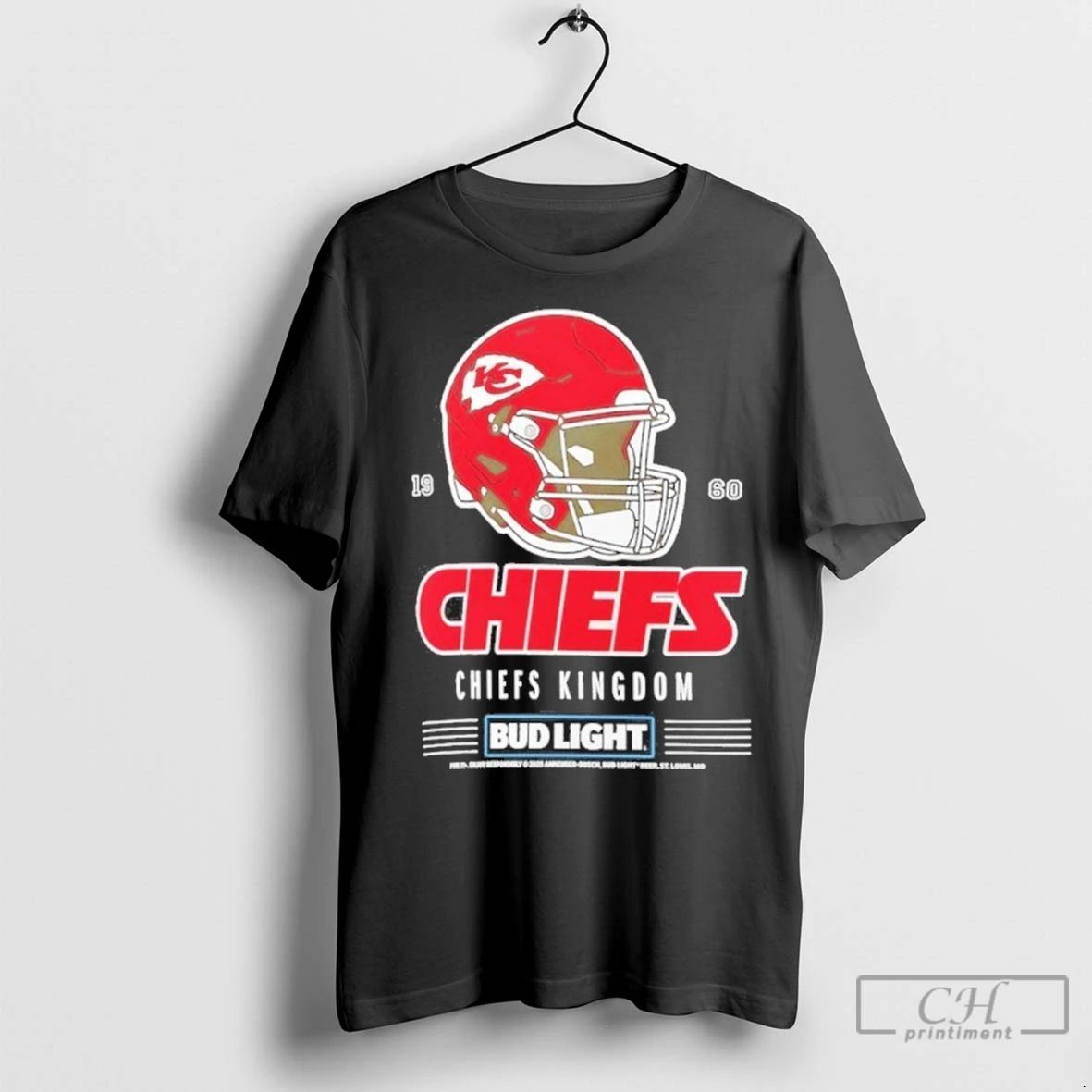 Premium Bud Light X Kansas City Chiefs Chiefs Kingdom Helmet Unisex T-shirt, Sweatshirt, Hoodie, Long Sleeve Tee - T-Shirt, Sweatshirt, Hoodie