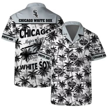 Chicago White Sox Team Logo Coconut Tree Hawaiian Shirt Unisex T-shirt, Sweatshirt, Hoodie, Long Sleeve Tee - T-Shirt, Sweatshirt, Hoodie