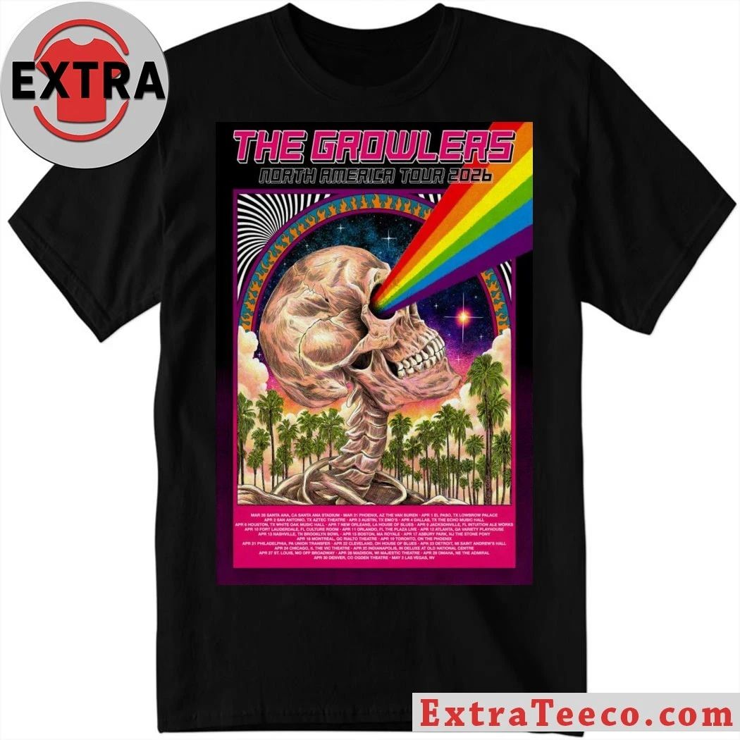 The Growlers 2026 NA Tour Poster Shirt Unisex T-shirt, Sweatshirt, Hoodie, Long Sleeve Tee - T-Shirt, Sweatshirt, Hoodie