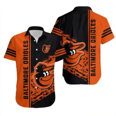 Baltimore Orioles Bold Streak Hawaiian Shirt Unisex T-shirt, Sweatshirt, Hoodie, Long Sleeve Tee - T-Shirt, Sweatshirt, Hoodie