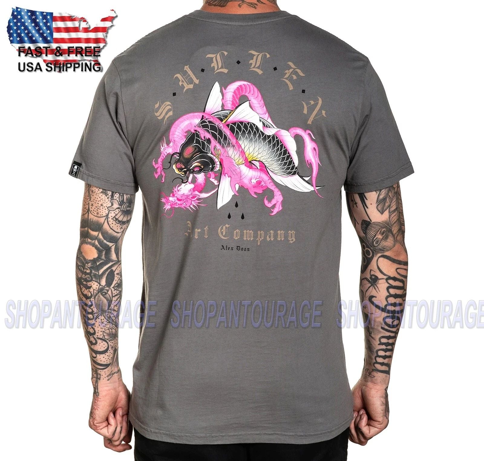Sullen Art Collective Dragon Koi Premium SCM3316 Short Sleeve T-shirt For Men Unisex T-shirt, Sweatshirt, Hoodie, Long Sleeve Tee - T-Shirt, Sweatshirt, Hoodie