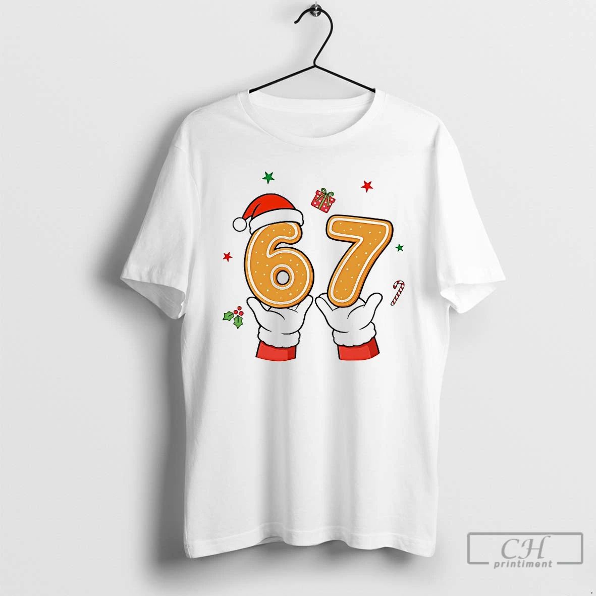 Premium Christmas 67 Six Seven Cookies Santa T Shirts Unisex T-shirt, Sweatshirt, Hoodie, Long Sleeve Tee - T-Shirt, Sweatshirt, Hoodie