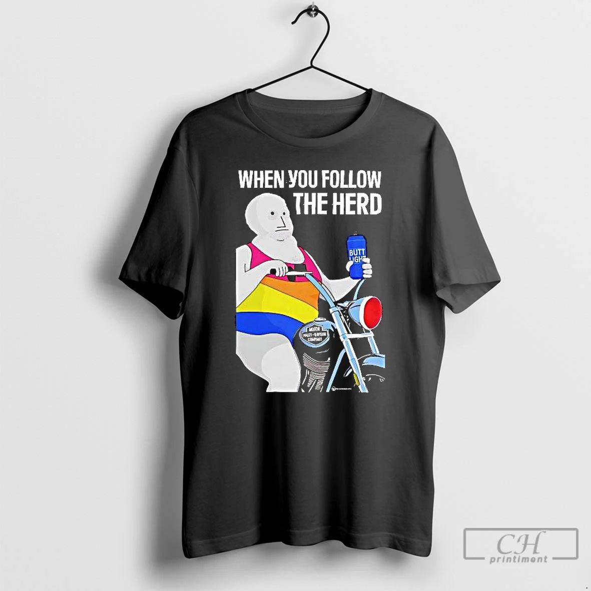 Premium When You Follow The Herd Butt Light T Shirts Unisex T-shirt, Sweatshirt, Hoodie, Long Sleeve Tee - T-Shirt, Sweatshirt, Hoodie